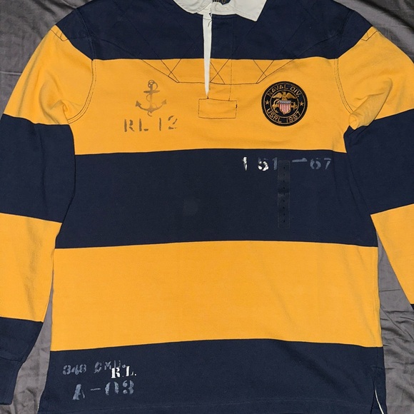 Ralph Lauren Navy and White Polo